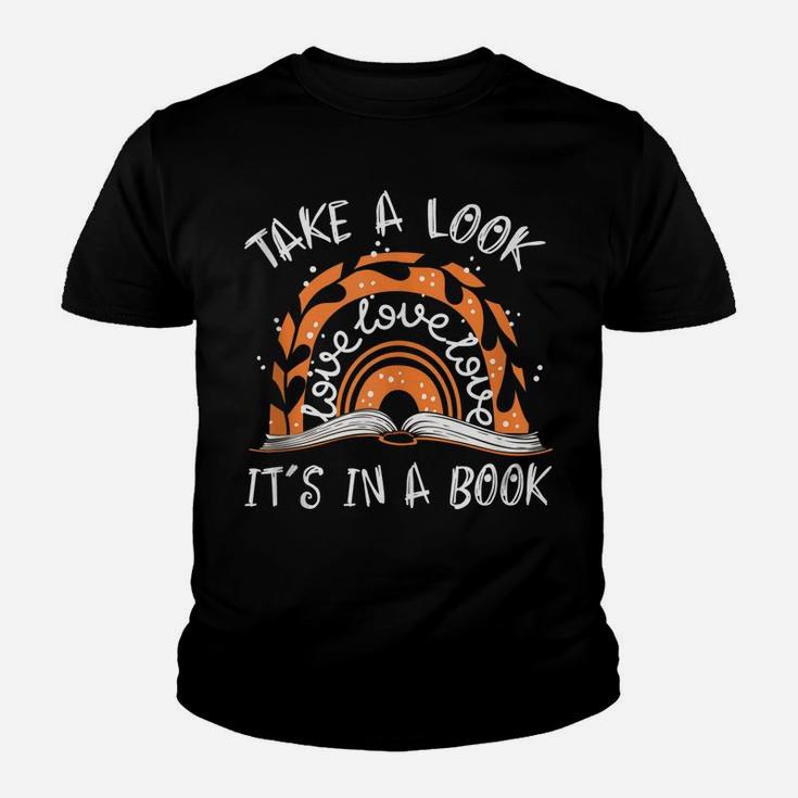 Take A Look It's In A Book Boho Rainbow Funny Reader Youth T-shirt