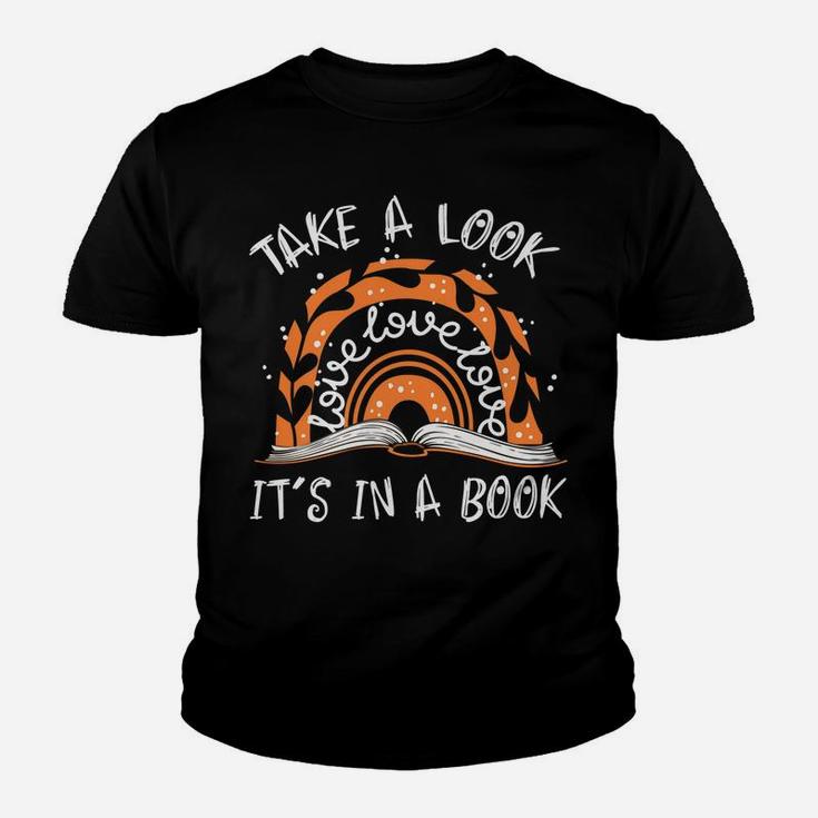 Take A Look It's In A Book Boho Rainbow Funny Reader Youth T-shirt