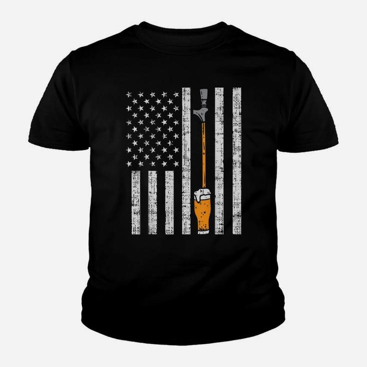 Tap Beer Us Flag Fun Draft Draught Fathers Day Men Dad Gift Youth T-shirt