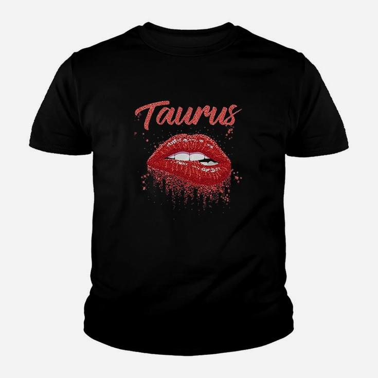 Taurus Birthday Red Lips Youth T-shirt
