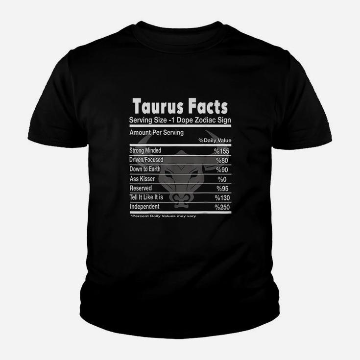 Taurus Facts  Funny Taurus Youth T-shirt