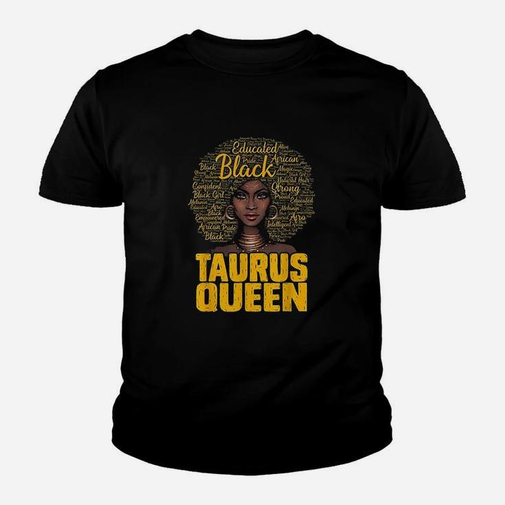 Taurus Queen Black Woman Afro Natural Hair African American Youth T-shirt