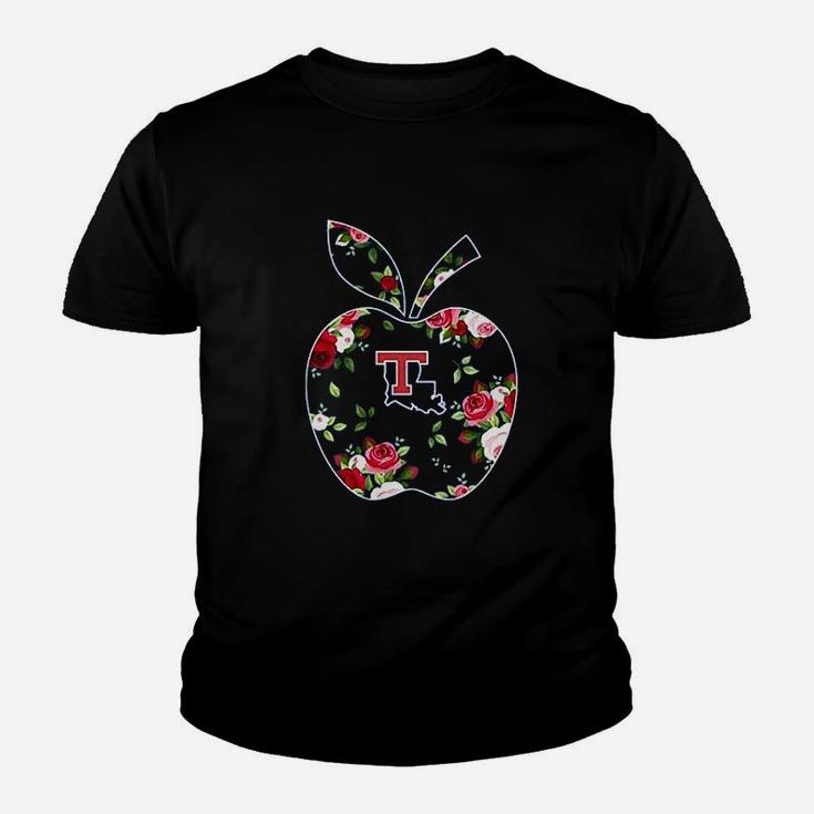 Teacher Floral Apple Youth T-shirt