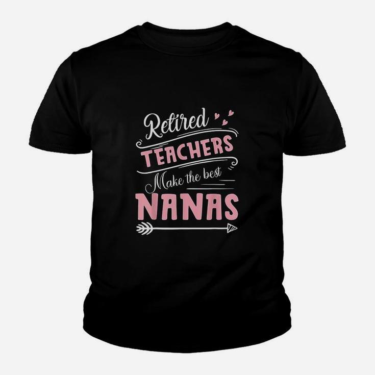 Teacher Retirement Best Nanas Hearts Grandma Youth T-shirt