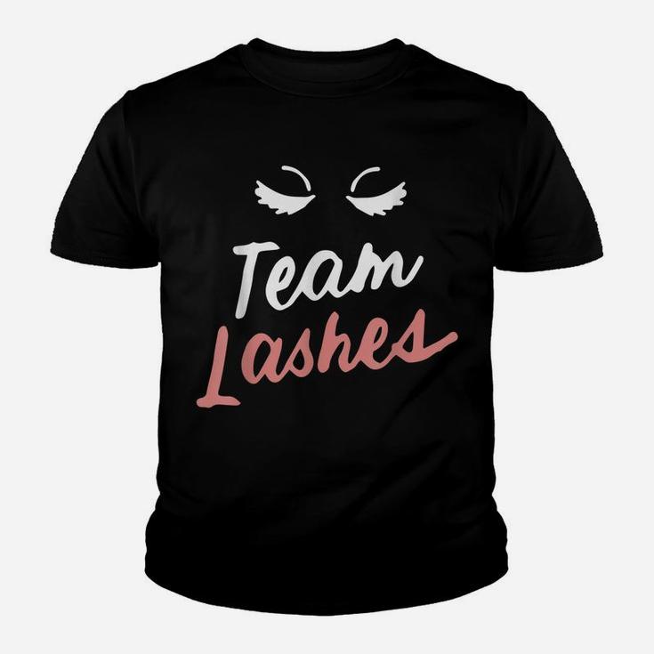 Team Lashes Or Staches Gender Reveal Team Pink Party Gift Youth T-shirt
