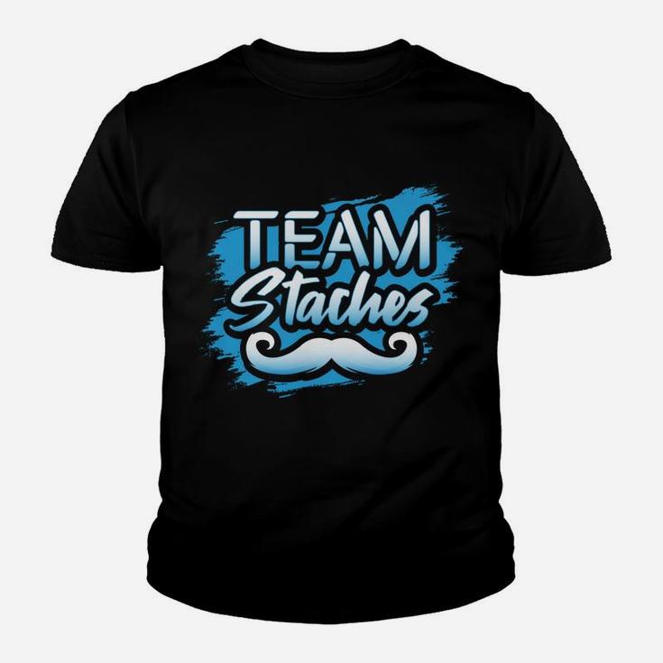 Team Staches Gender Reveal Baby Shower Party Lashes Idea Youth T-shirt