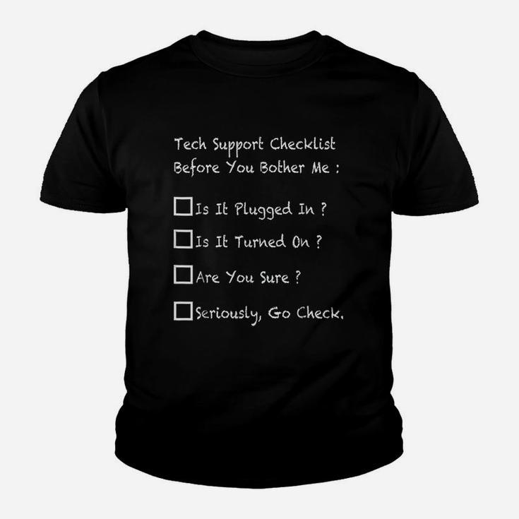 Tech Support Checklist Youth T-shirt
