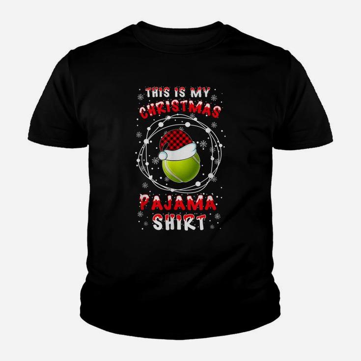 Tennis Lover Funny Santa Hat Christmas Pyjama Saying Gift Id Youth T-shirt