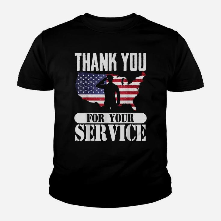 Thank You For Your Service Patriotic Veterans Day Youth T-shirt