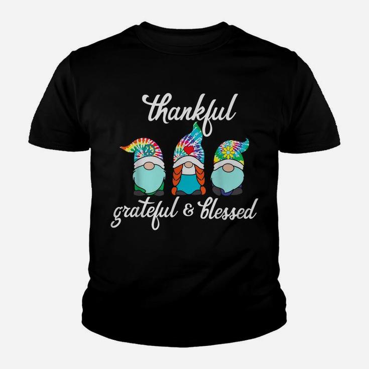 Thankful Grateful Blessed Shirt For Women Tie Dye Christmas Youth T-shirt
