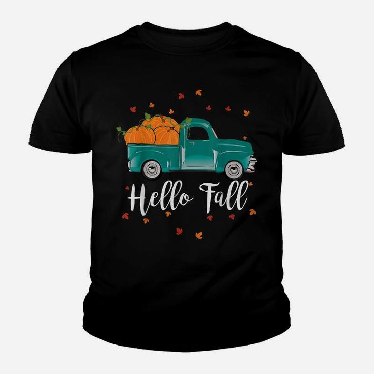 Thanksgiving Harvest Pumpkin Watercolor Truck Fall Gift Youth T-shirt