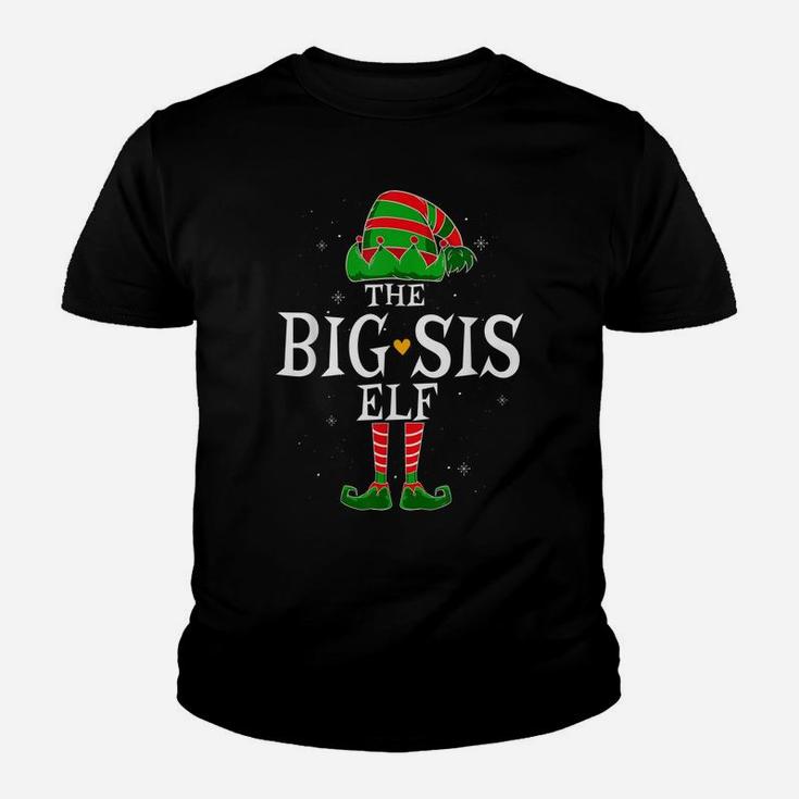 The Big Sister Elf Group Matching Family Christmas Sis Funny Youth T-shirt