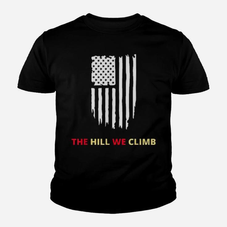 The Hill We Climb Distressed American Flag Youth T-shirt