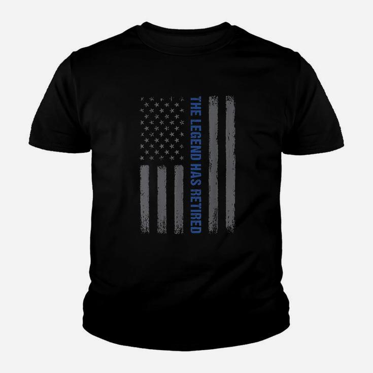 The Legend Has Retired Thin Blue Line Usa Flag Youth T-shirt