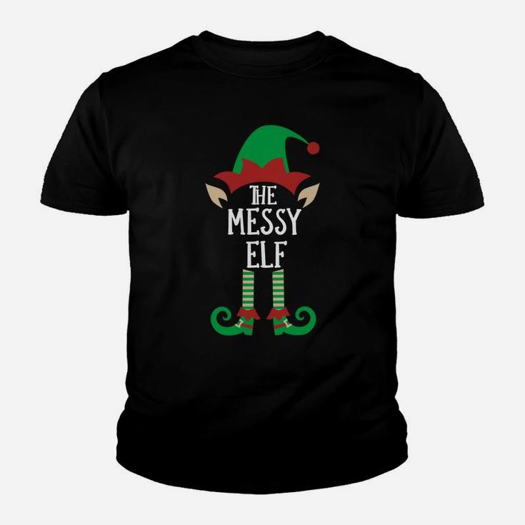 The Messy Elf Matching Family Group Christmas Party Pajama Sweatshirt Youth T-shirt