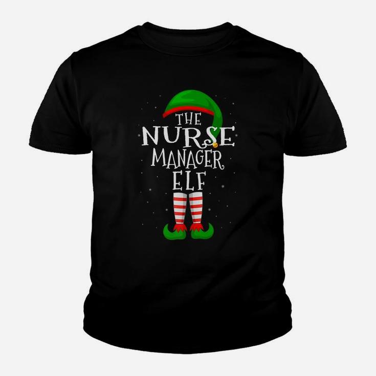 The Nurse Manager Elf Funny Matching Family Group Xmas Gift Youth T-shirt