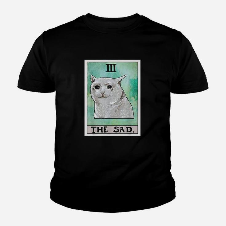 The Sad Cat Tarot Card Funny Meme Youth T-shirt