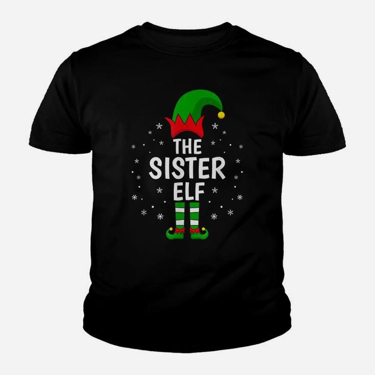 The Sister Elf Xmas Matching Family Funny Christmas Pajama Youth T-shirt