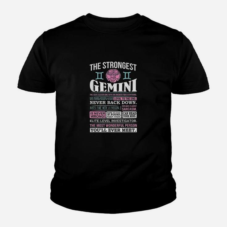 The Strongest Gemini Zodiac Never Back Down  Best Gemini Youth T-shirt