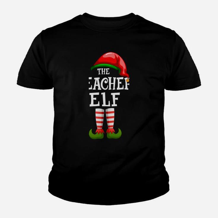 The Teacher Elf Family Matching Christmas Group Gifts Pajama Sweatshirt Youth T-shirt