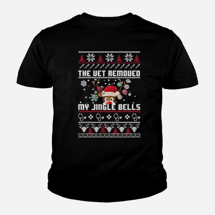 The Vet Removed My Jingle Bells Reindeer Xmas Ls Youth T-shirt