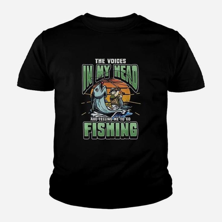 The Voices In My Head Telling Me To Go Fishing Youth T-shirt