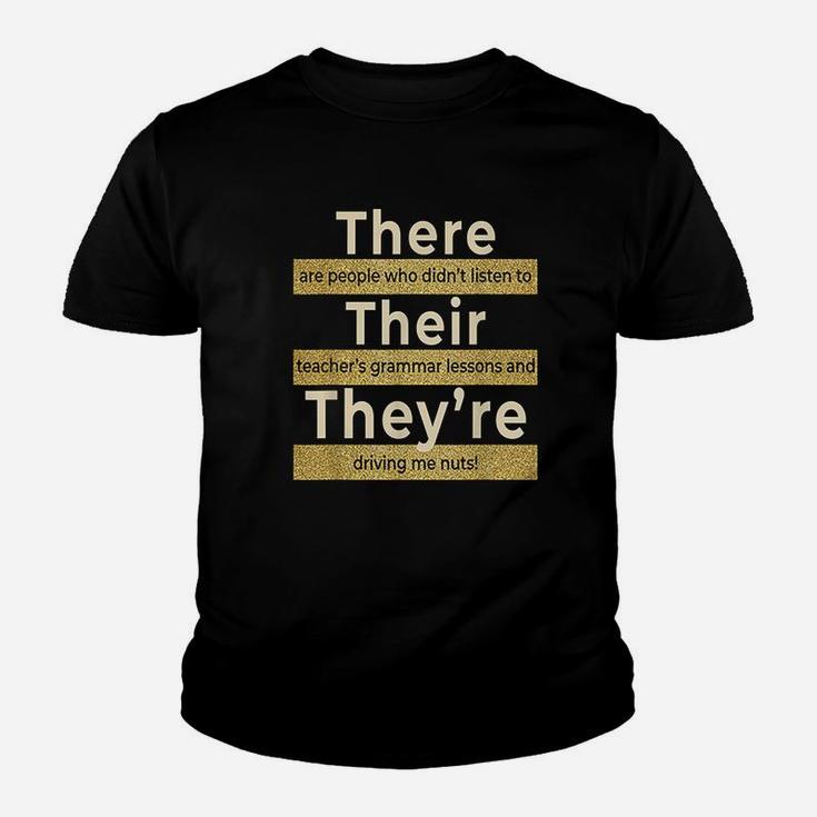There Their They're T Shirt English Grammar Funny Teacher Youth T-shirt