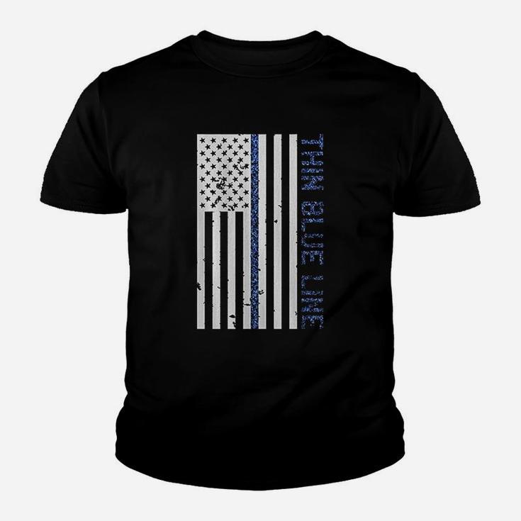 Thin Blue Line American Flag Youth T-shirt