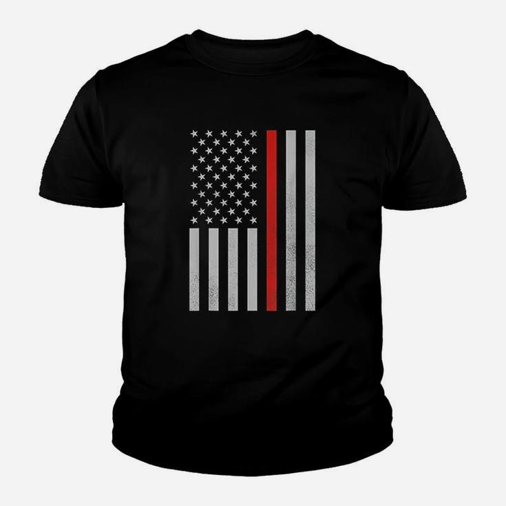 Thin Red Line  Firefighter American Flag Youth T-shirt