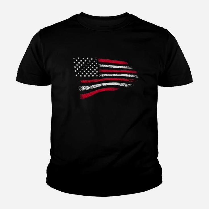Thin Red Line Patriotic Firefighter Usa Flag Youth T-shirt