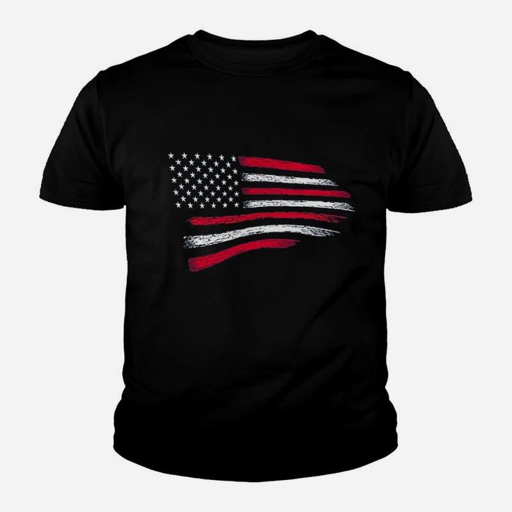 Thin Red Line Patriotic Firefighter Usa Flag Youth T-shirt