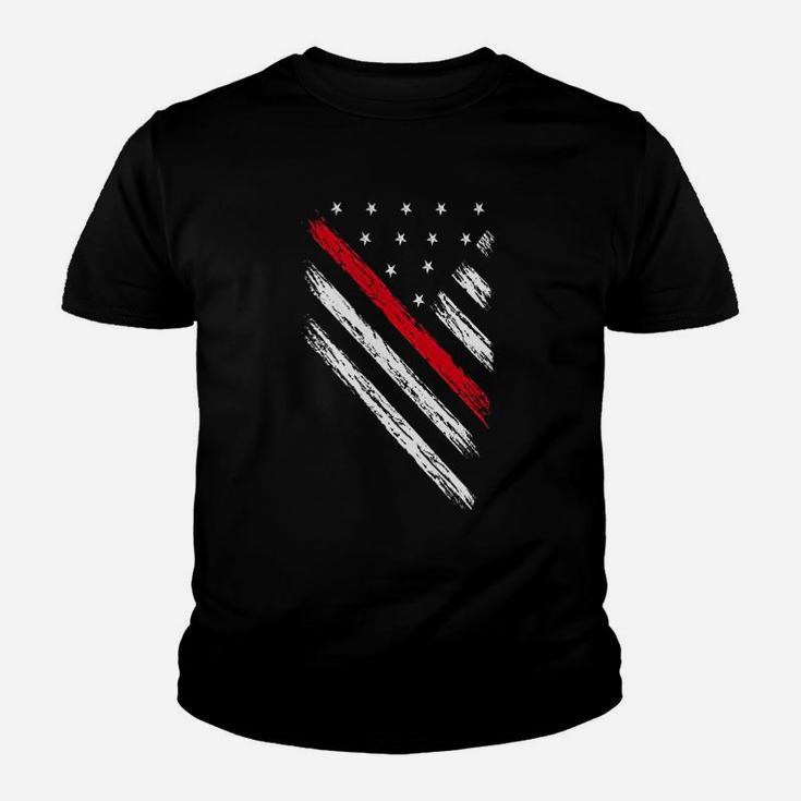 Thin Red Line Usa Flag Firefighter First Responder Youth T-shirt