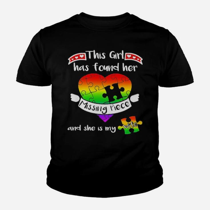 This Girl Has Found Her Missing Piece Autism Youth T-shirt