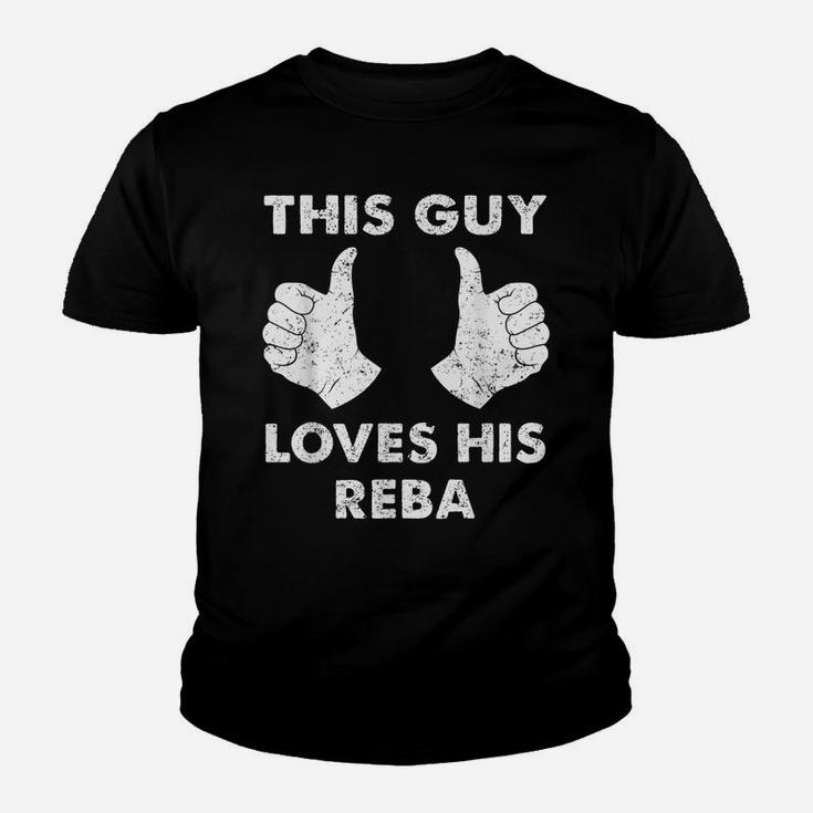 This Guy Loves His Reba Gift Valentine Heart Belongs 3 Youth T-shirt