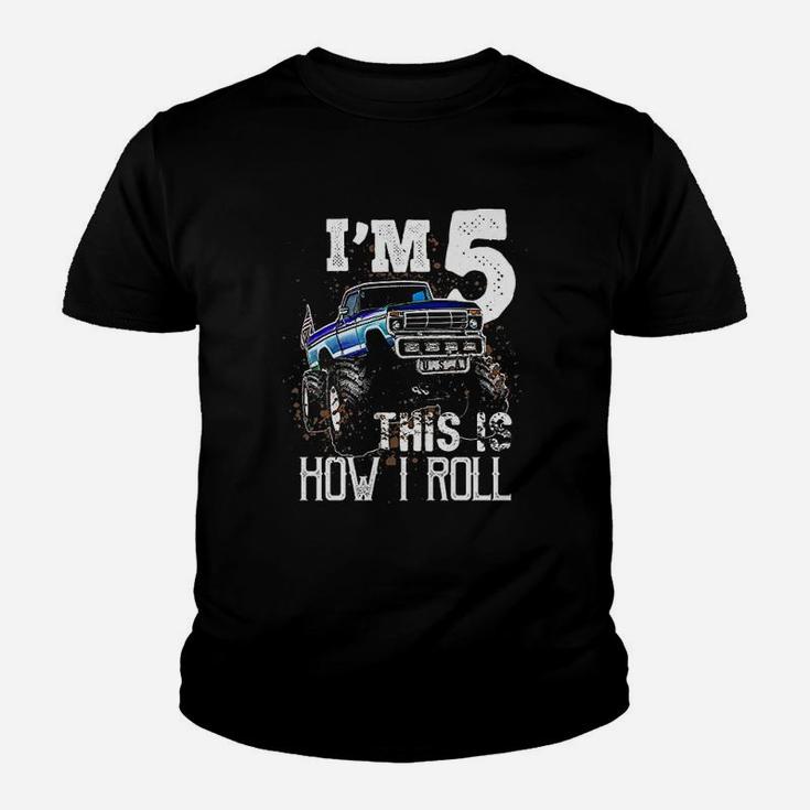 This Is How I Roll Monster Truck 5Th Birthday Youth T-shirt