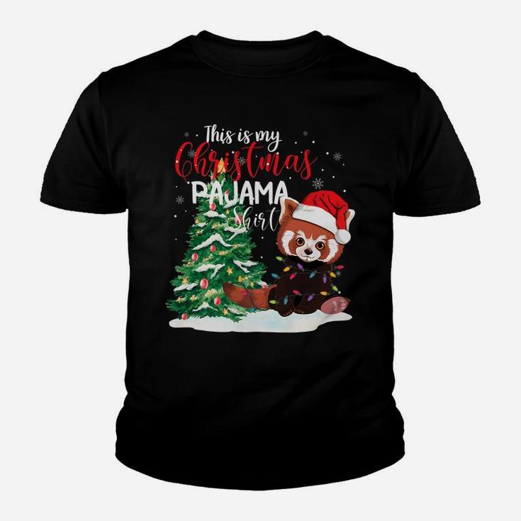 This Is My Christmas Pajama Shirt Red Panda Christmas Gift Youth T-shirt