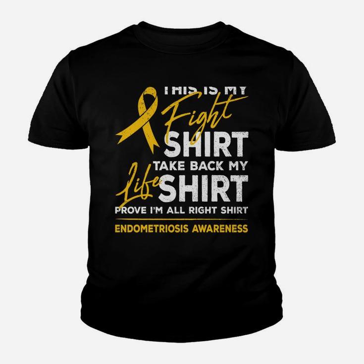 This Is My Fight Shirt Endometriosis Awareness Yellow Ribbon Youth T-shirt