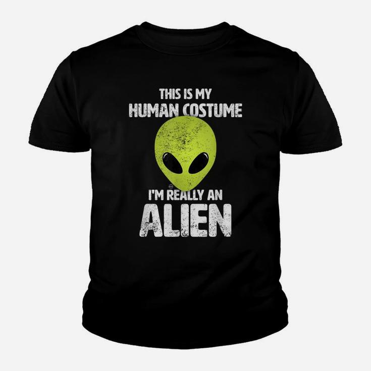 This Is My Human Costume I'm Really An Alien Funny Ufo Youth T-shirt