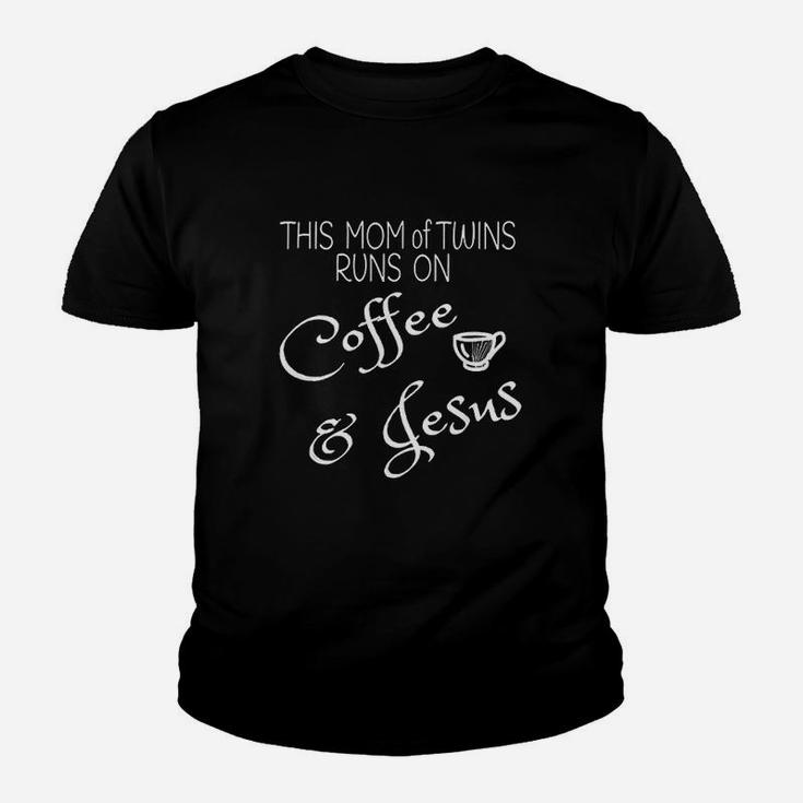 This Mom Of Twins Runs On Coffee And Jesus Youth T-shirt