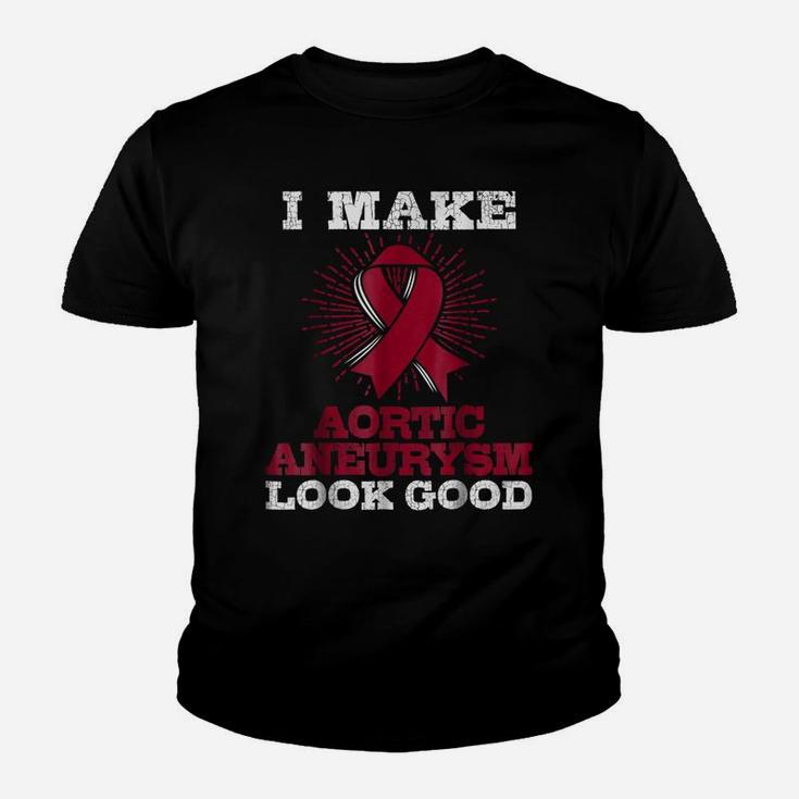 Thoracic Aortic Aneurysm Awareness  Burgundy Ribbon Youth T-shirt