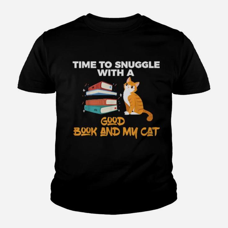 Time To Snuggle With A Good Book And My Cat Youth T-shirt