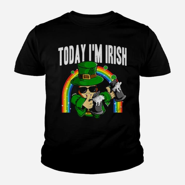 Today Im Irish St Patricks Day Leprechaun Beer Youth T-shirt