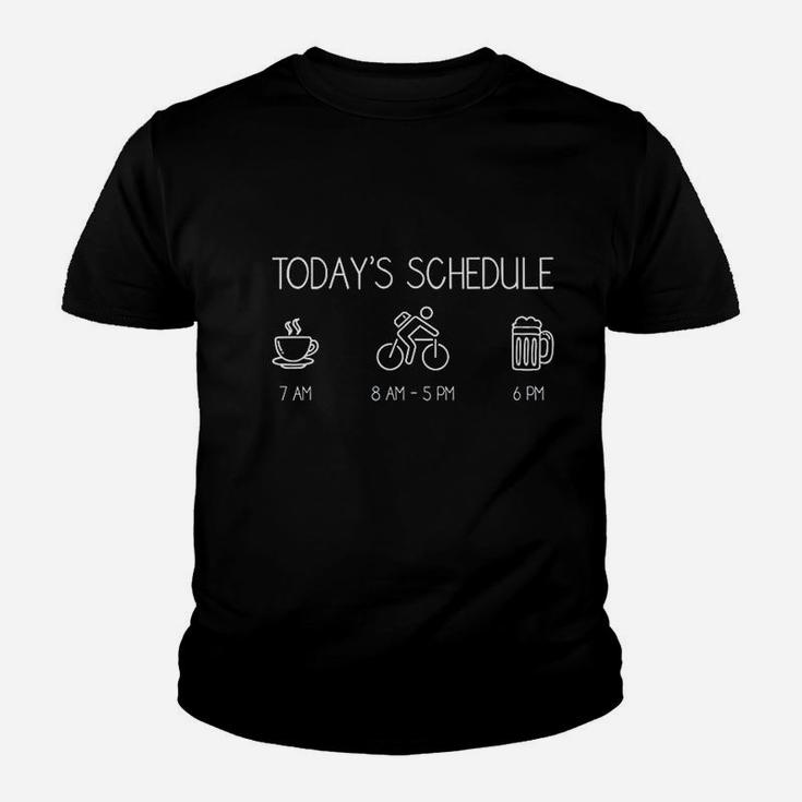 Today's Schedule Cycling Mountain Biking Bike Youth T-shirt