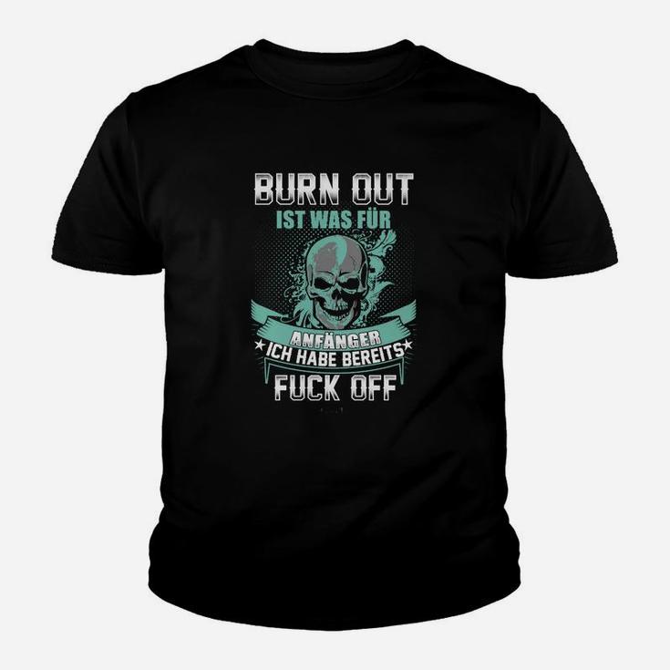 Totenkopf Schwarzes Kinder Tshirt mit Burn Out Statement, Modisches Print-Design