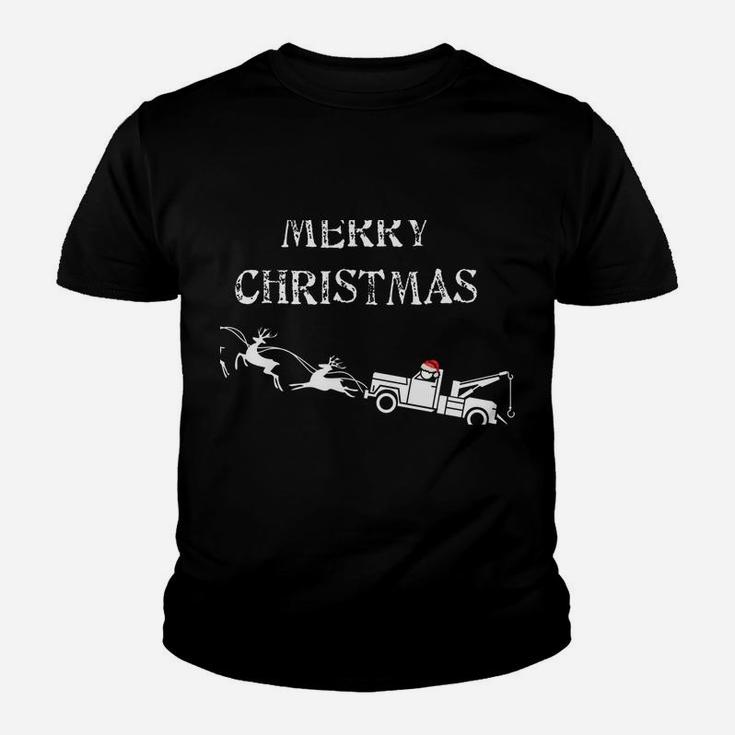 Tow Truck Xmas Design I Merry Christmas Saying Funny Youth T-shirt