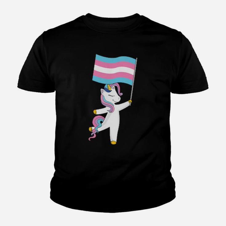 Transgender Unicorn Trans Pride Lgbt Flag Pronouns Lives Youth T-shirt