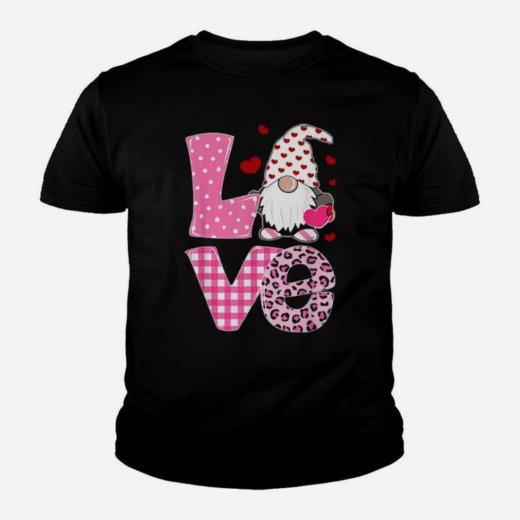Tu Love Gnome Pink Leopard Plaid Costume Valentine Gifts Youth T-shirt