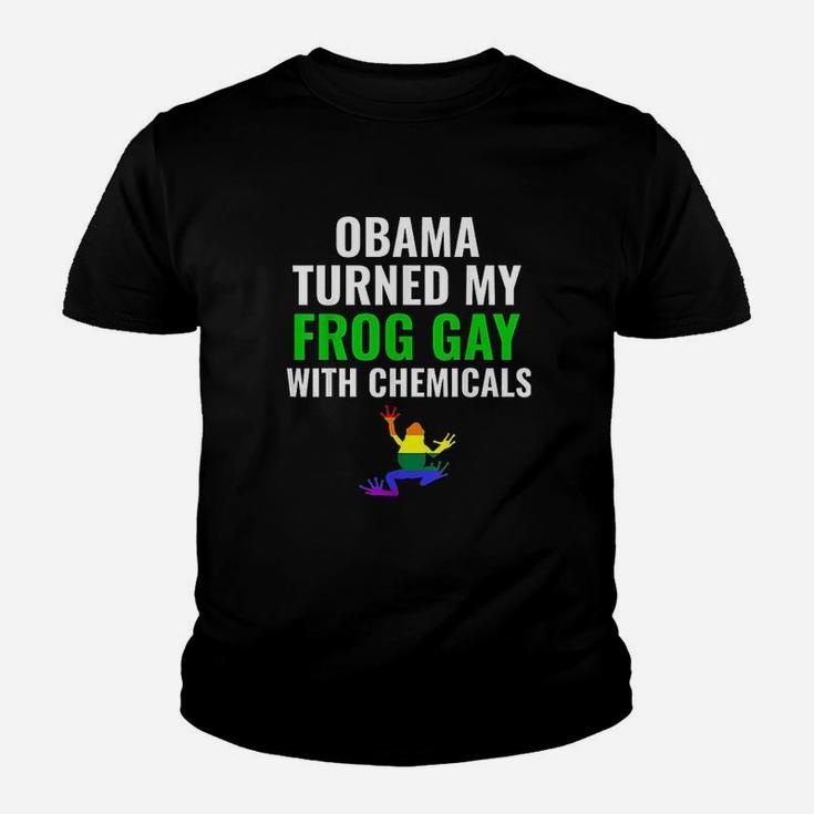 Turned My Frog Gay With Chemicals Gift Conspiracy Lgbt Youth T-shirt
