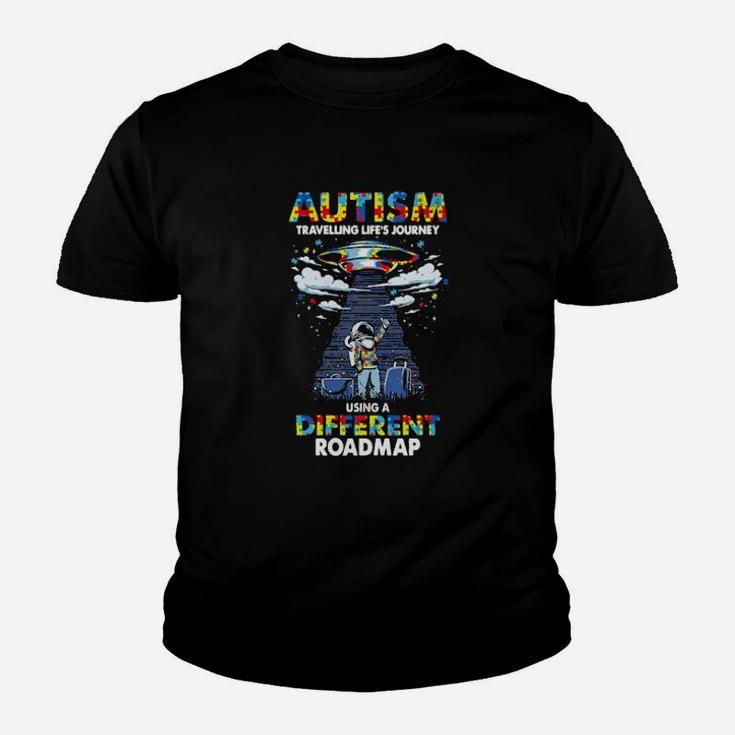 Ufo Autism Travelling Life's Journey Using A Different Roadmap Youth T-shirt