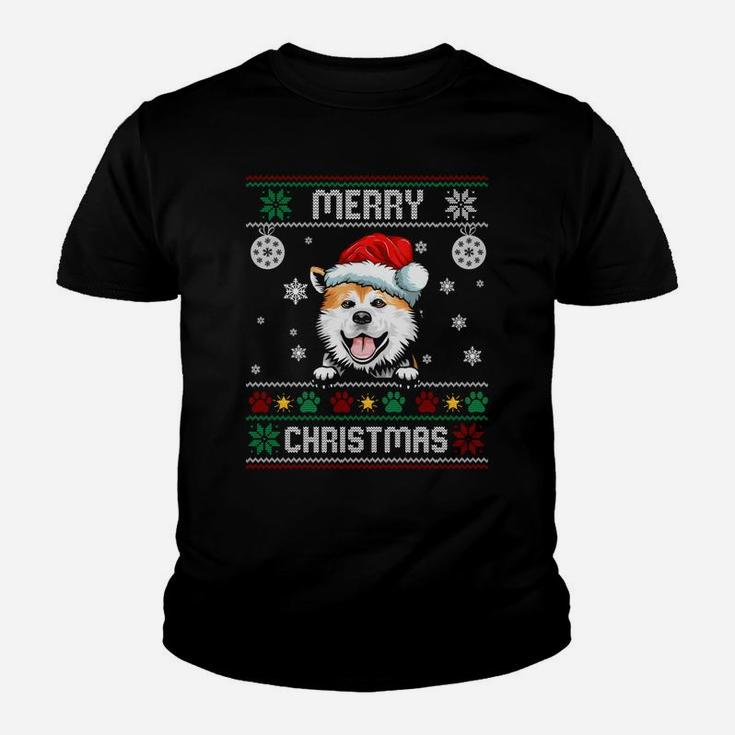 Ugly Merry Christmas Dog Akita Xmas Costume Gift Sweatshirt Youth T-shirt